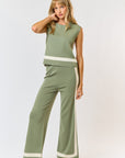 The Ivana Sage Sweater Top + Pant Set - Sold Separately