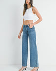 The Amara Dark Denim Wide Leg Jeans