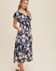 The Kenley Floral Ruched Bodice Maxi Dress