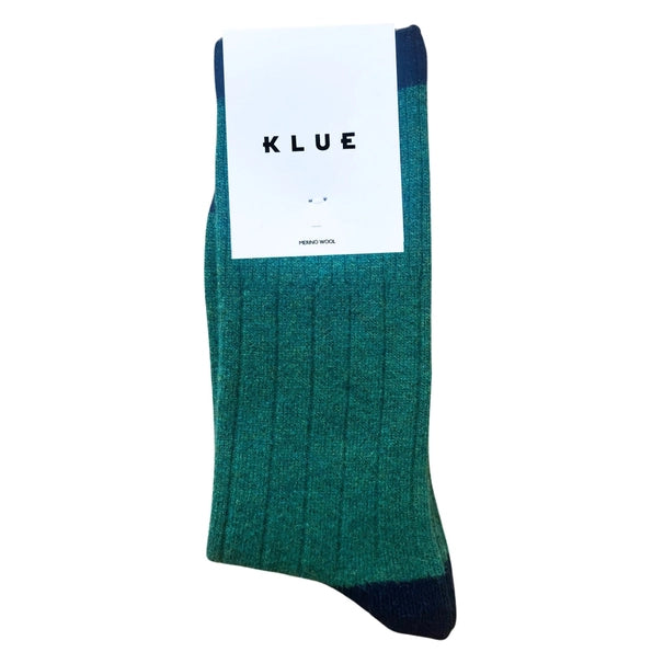 The Merino Wool Band Socks - Green + Black