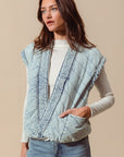 The Alma Quilted Denim Vest