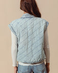 The Alma Quilted Denim Vest