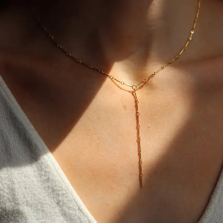 The Lariat Dot + Dash Necklace by Token Jewlery