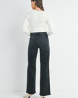 The Leana Black Denim Wide Leg Jeans