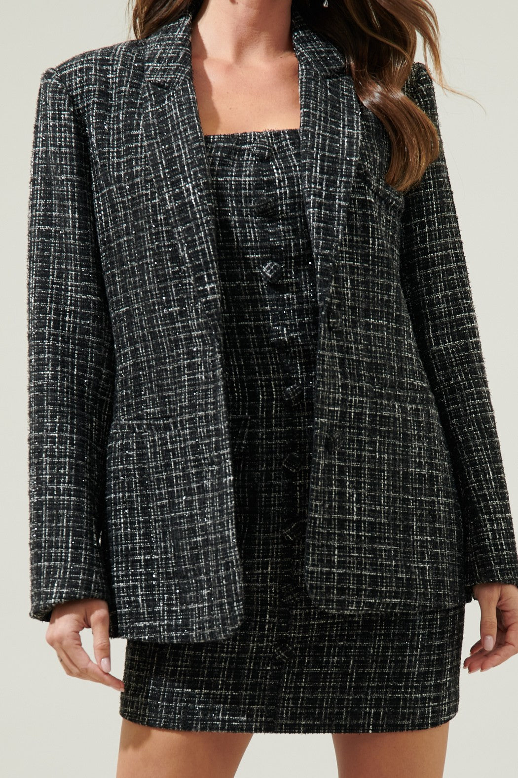 The Margaret Tweed Blazer + Mini Dress Set - Sold Separately