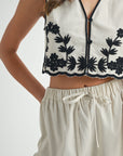 The Mari Embroidered Vest + Pant Set - Sold Separately