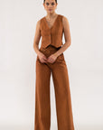 The Mariah Linen Vest + Pant Set - Sold Separately