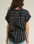 The Meena Striped Button Down Top