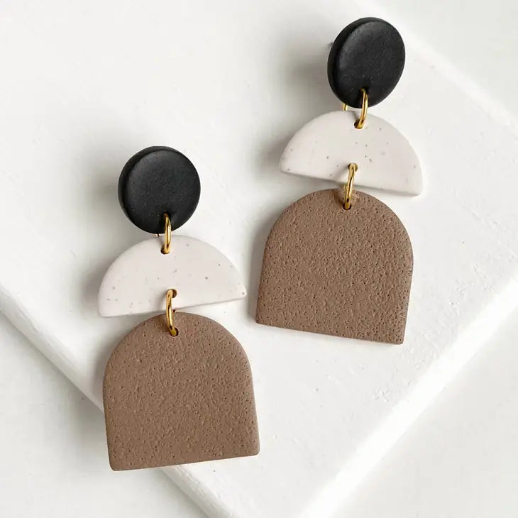 The Boho Color Block Clay Earrings