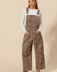 The Makena Leopard Barrel Overalls