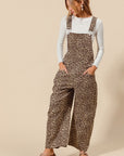 The Makena Leopard Barrel Overalls