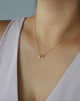 The Pearl + CZ Bar Necklace