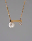 The Pearl + CZ Bar Necklace