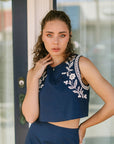 The Juliet Embroidered Crop Top + Mini Skirt Set - Sold Separately