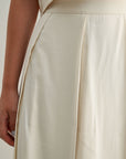 The Roma Ecru Crop Top + Midi Skirt Set - Sold Separately