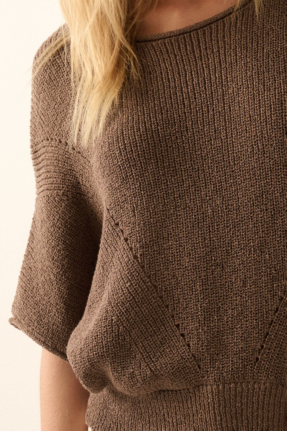 The Remy Pointelle Ribbed Knit Sweater