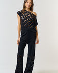 The Sasha Laser Cut Top + Pant Set - Sold Separately