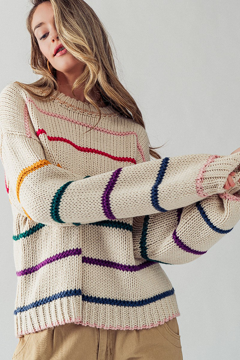 The Sammi Multicolor Stripe Knit Sweater
