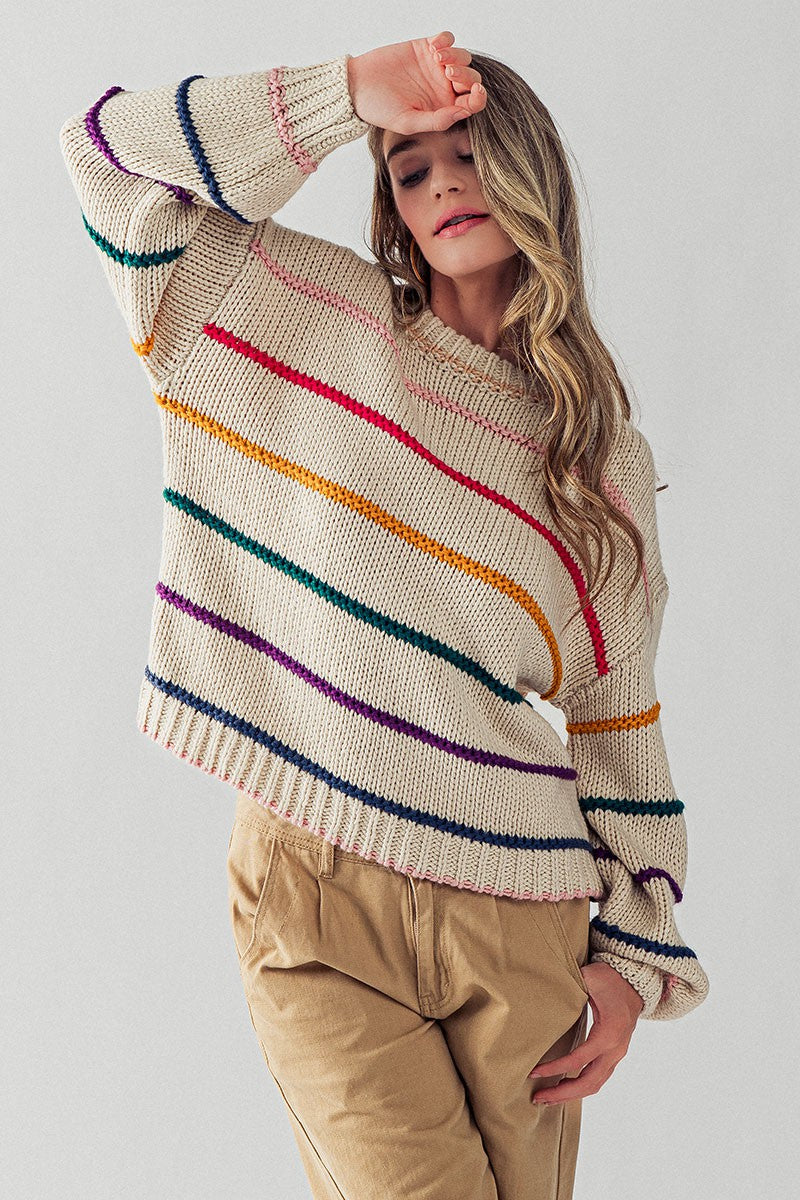 The Sammi Multicolor Stripe Knit Sweater