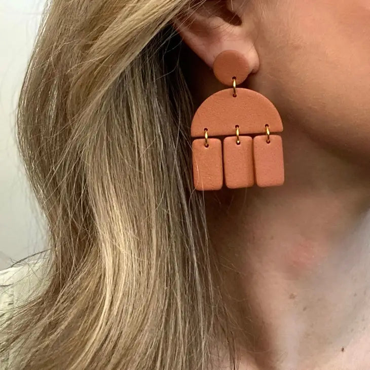 The Geometric Clay Statement Earrings