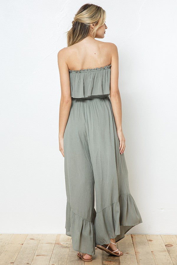The Amber Strapless Flowy Jumpsuit