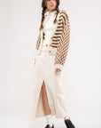 The Suki Brown Checkered Knit Cardigan