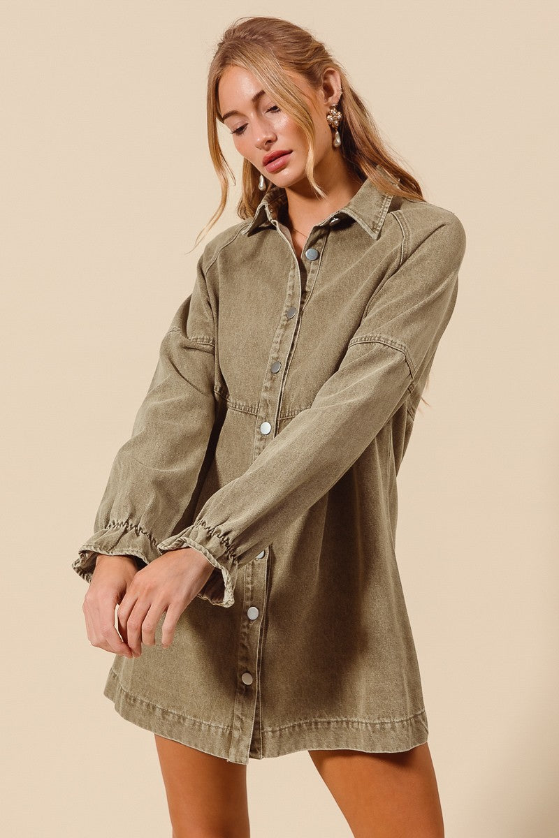 The Elaysa Button Down Mini Dress