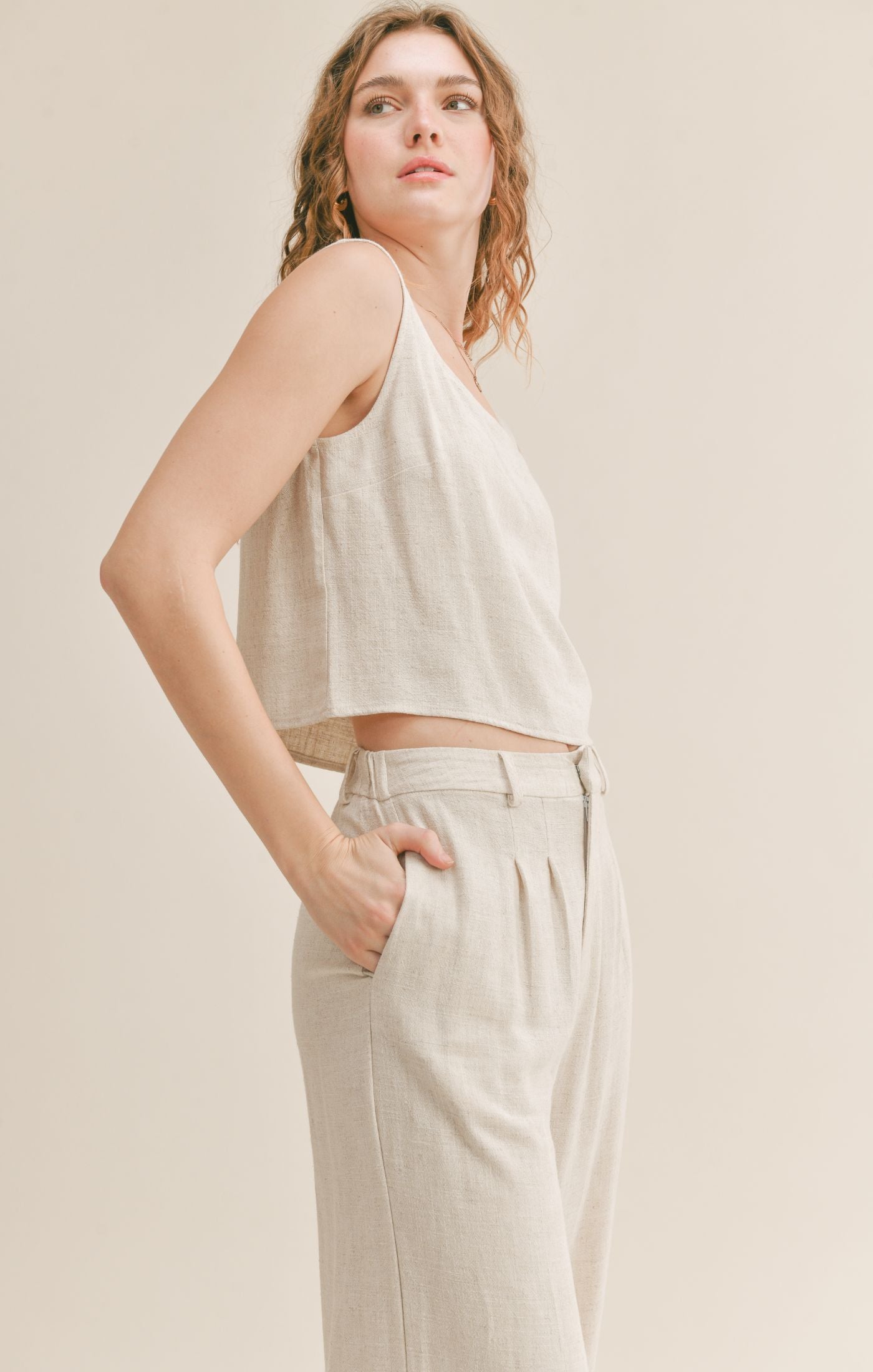 The Roadtrip Linen Tank + Pants Set - Sold Separately
