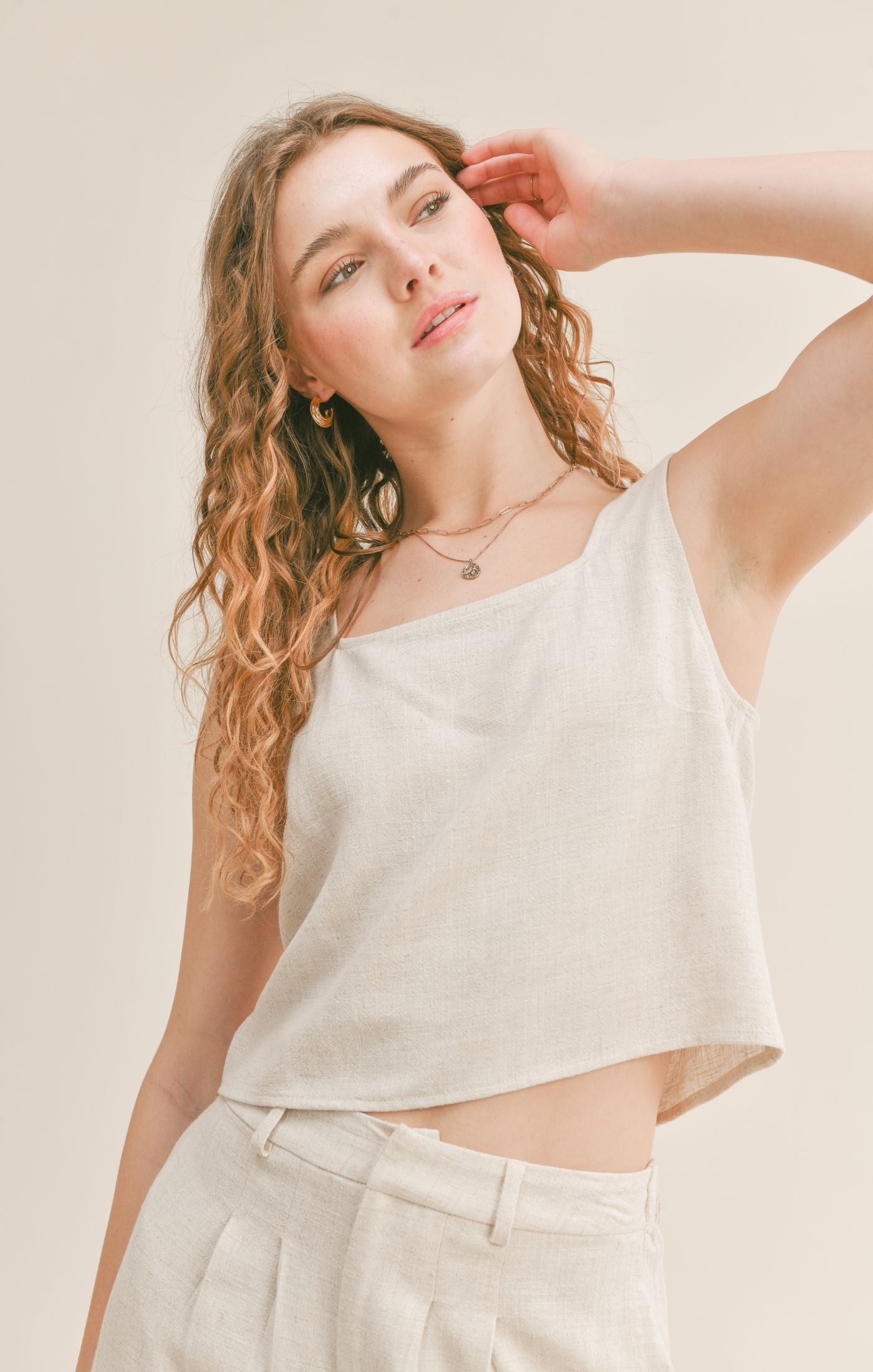 The Roadtrip Linen Tank + Pants Set - Sold Separately