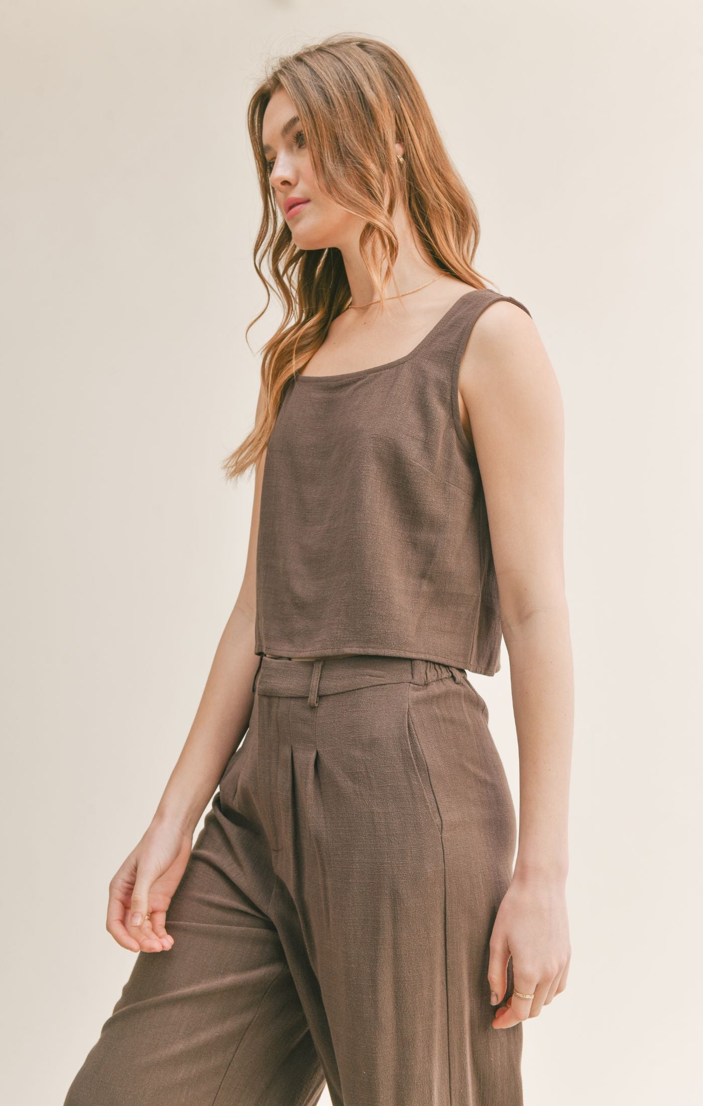The Roadtrip Linen Tank + Pants Set - Sold Separately