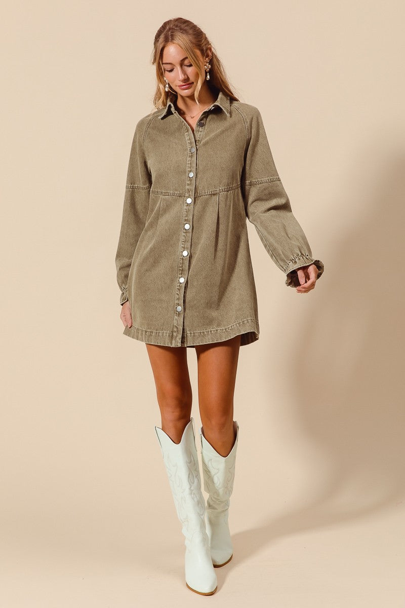 The Elaysa Button Down Mini Dress