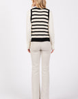 The Zaine Black Striped Sweater Vest