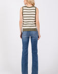 The Zaine Olive Striped Sweater Vest