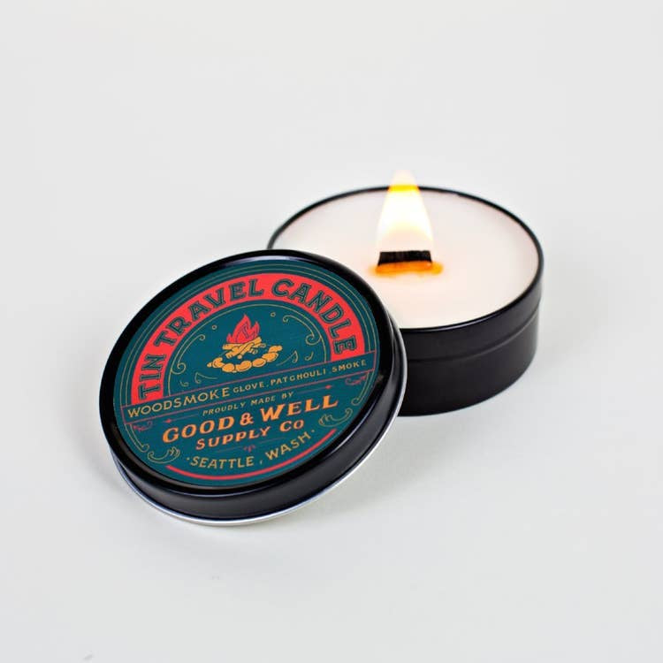 Woodsmoke Travel Candle by Good + Well Supply Co.