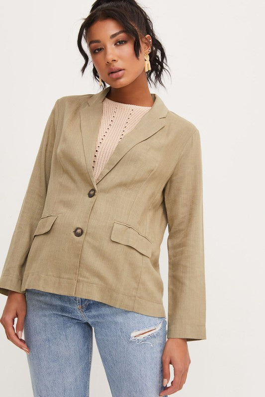 The Olive Aldi Button-Up Blazer