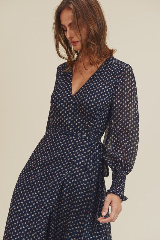 The Yoru Chiffon Midi Wrap Dress The Yoru Chiffon Midi Wrap Dress