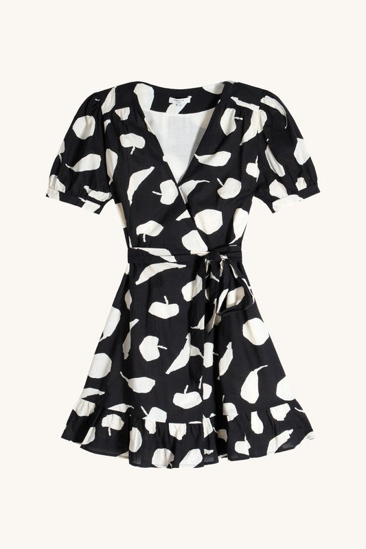The Madigane Abstract Wrap Dress by FRNCH