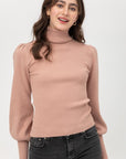 The Hannah Puff Sleeve Sweater Top