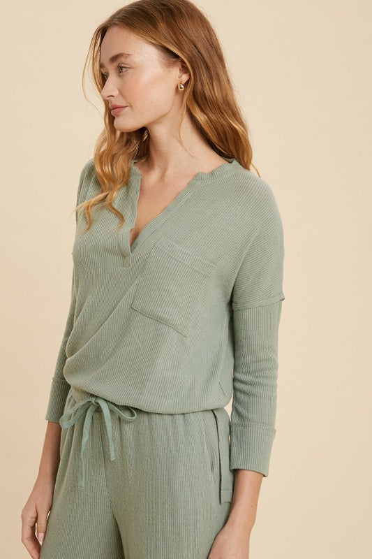 The Sage Cherie Hacci Knit Lounge Top