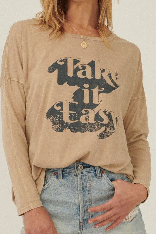 The Take it Easy Long-Sleeve Graphic Tee