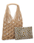 The Shira Leopard Macrame Bag