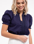 The Triana Dotted Puff Sleeve Top