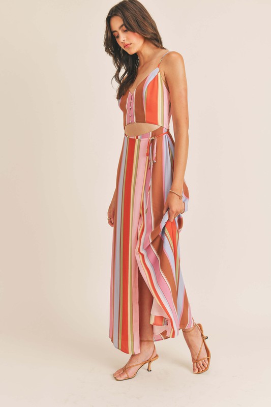 The Cabo Striped Cut Out Dress