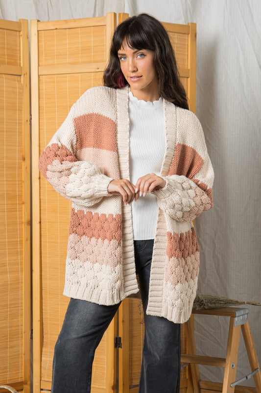 The Eaddie Colorblock Textured Cardigan