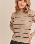 The Toby Puff Sleeve Striped Sweater