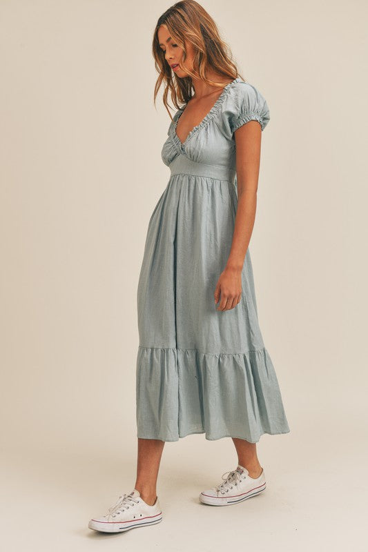 The Hannah Ruffle Tiered Midi Dress