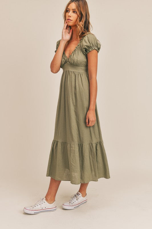 The Hannah Ruffle Tiered Midi Dress