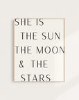 Sun, Moon and Stars Art Print by Binge Studio