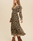 The Catalina Floral Ruffle Midi Dress