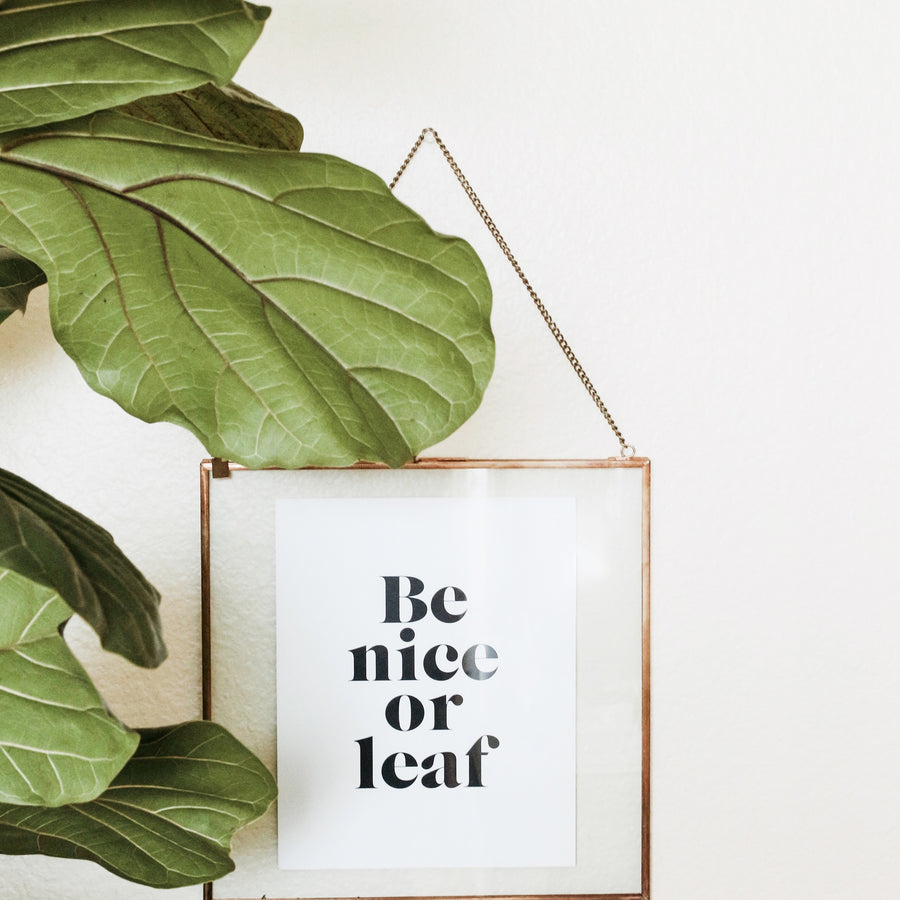 Be Nice of Leaf Art Print by Binge Studio